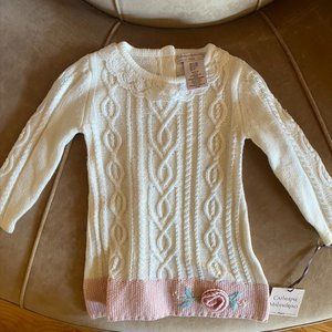 NWT sweater Knit Baby girl dress and hat